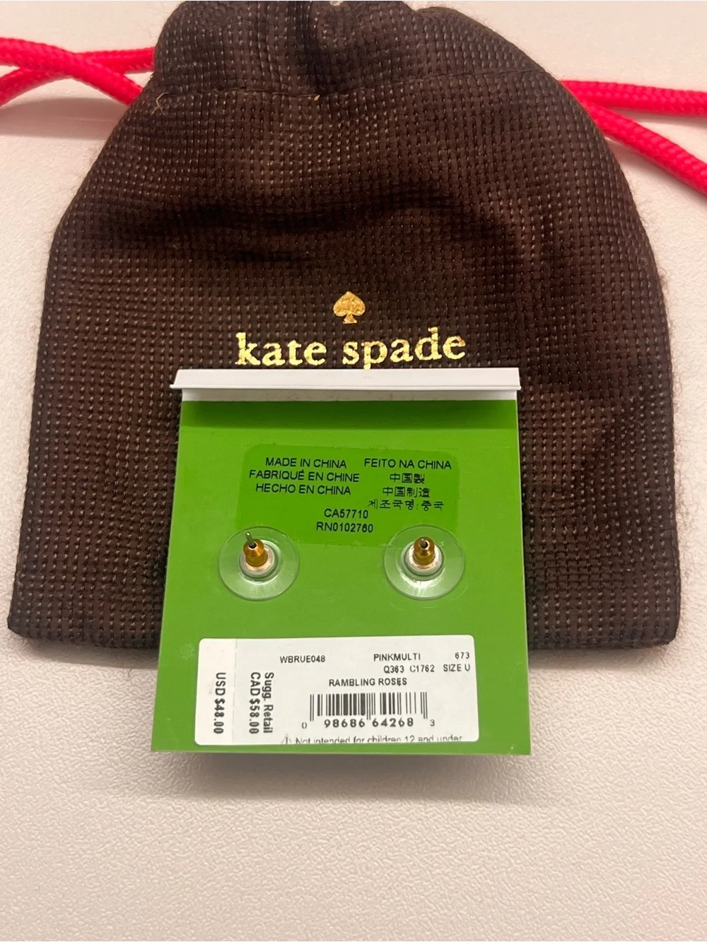 kate spade Rose Gold Monkey Face Stud Earrings